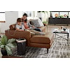 Bravo Furniture Trafton Leather Chaise Sofa w/ USB Port & Wood Feet