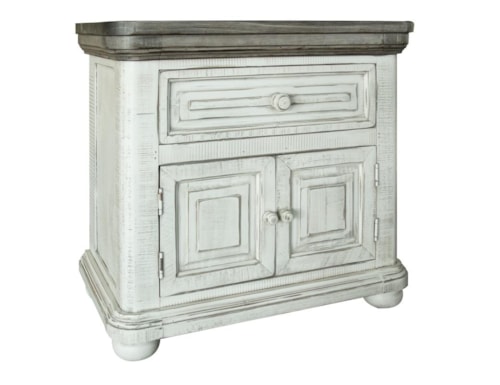 Farmhouse Single Drawer Nightstand with Two-Tone Finish