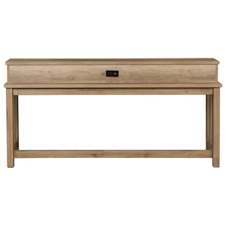 Farmhouse Console Bar Table with USB Ports