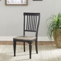 Transitional Slat Back Side Chair