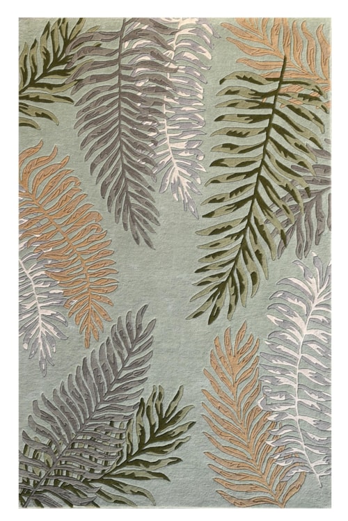 Cove 3007 Seafoam Ferns Area Rug