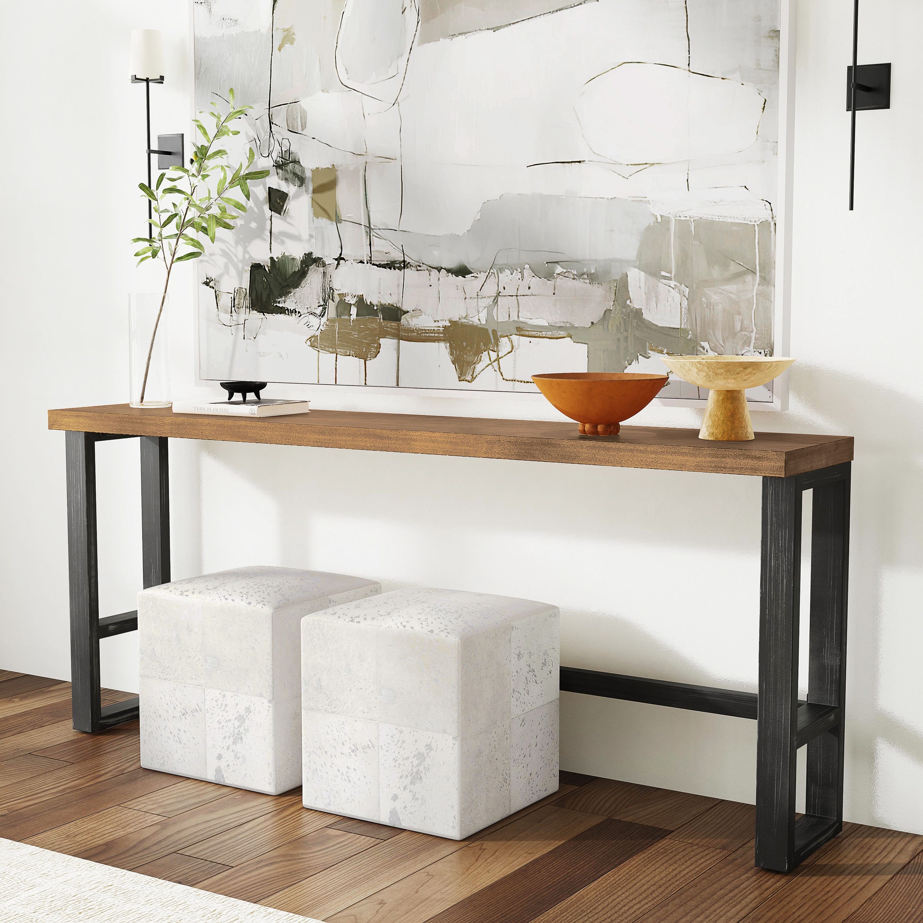 Powell Hawkford 23LD1017TBL Industrial Hawkford Console Table with