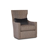 Transitional Swivel Chair with Nail Head Trim