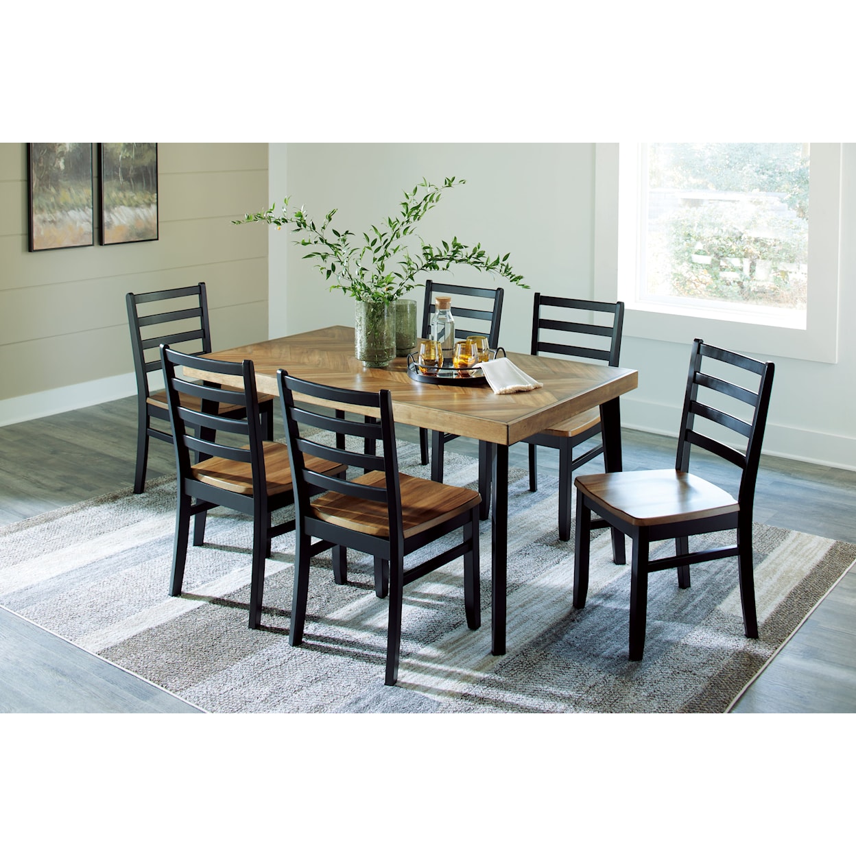 StyleLine Blondon Dining Table And 6 Chairs (Set Of 7)