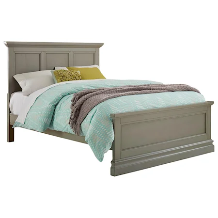 Casual Full Panel Bed with Crown Molding