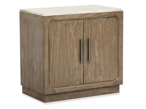 Transitional 2-Door Nightstand with Adjustable Shelf