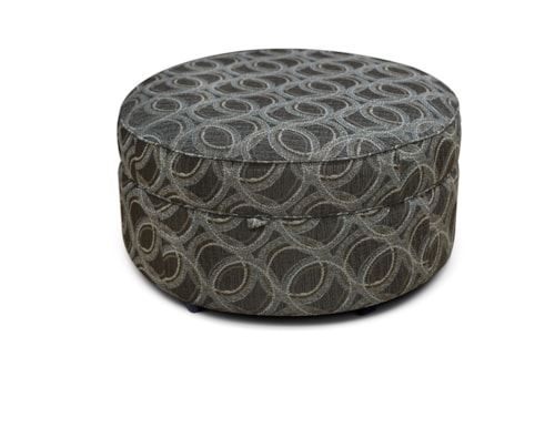 Contemporary Round Storage Ottoman with Casters