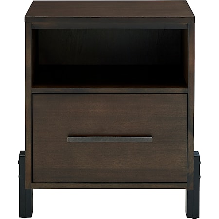 Transitional 1-Drawer Nightstand