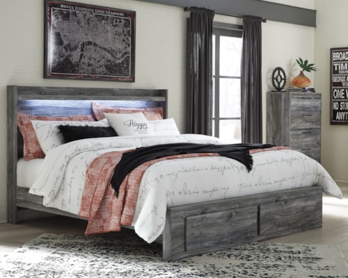 King Panel Storage Bed With Chest