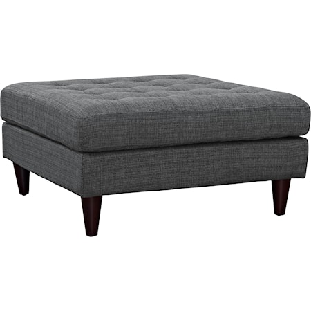 Empress Contemporary Upholstered Large Tufted Ottoman - Gray