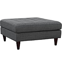Empress Contemporary Upholstered Large Tufted Ottoman - Gray