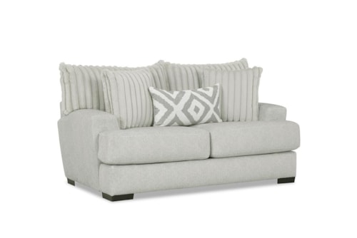 Transitional Loveseat with Track Arms