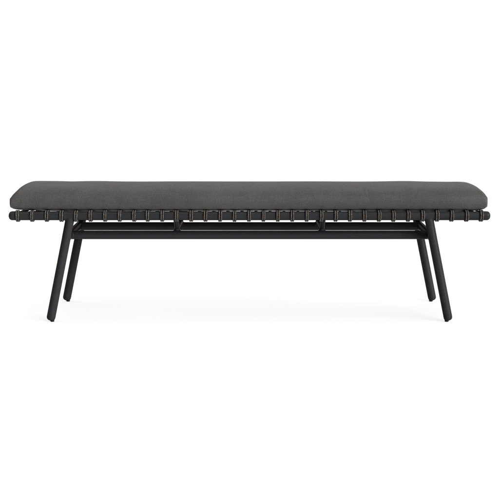 75" Aluminum Dining Bench w/Rope Accent