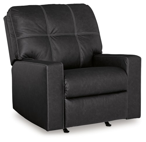 Contemporary Faux Leather Rocker Recliner