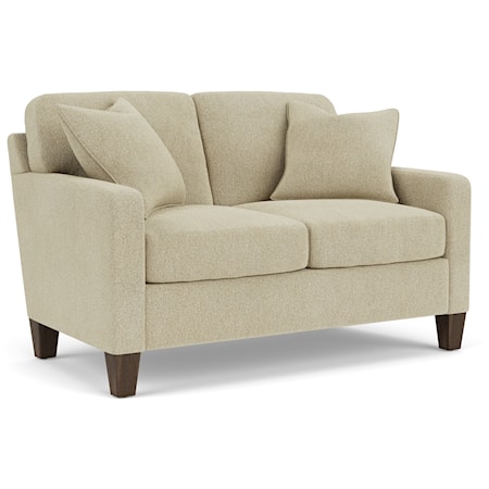 Contemporary Loveseat with Track Arms