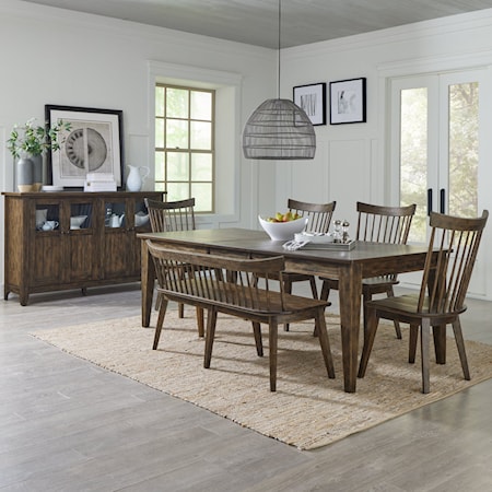 Rustic 6-Piece Rectangular Dining Set