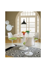 Modway Lippa White 36" Round Top Dining Table