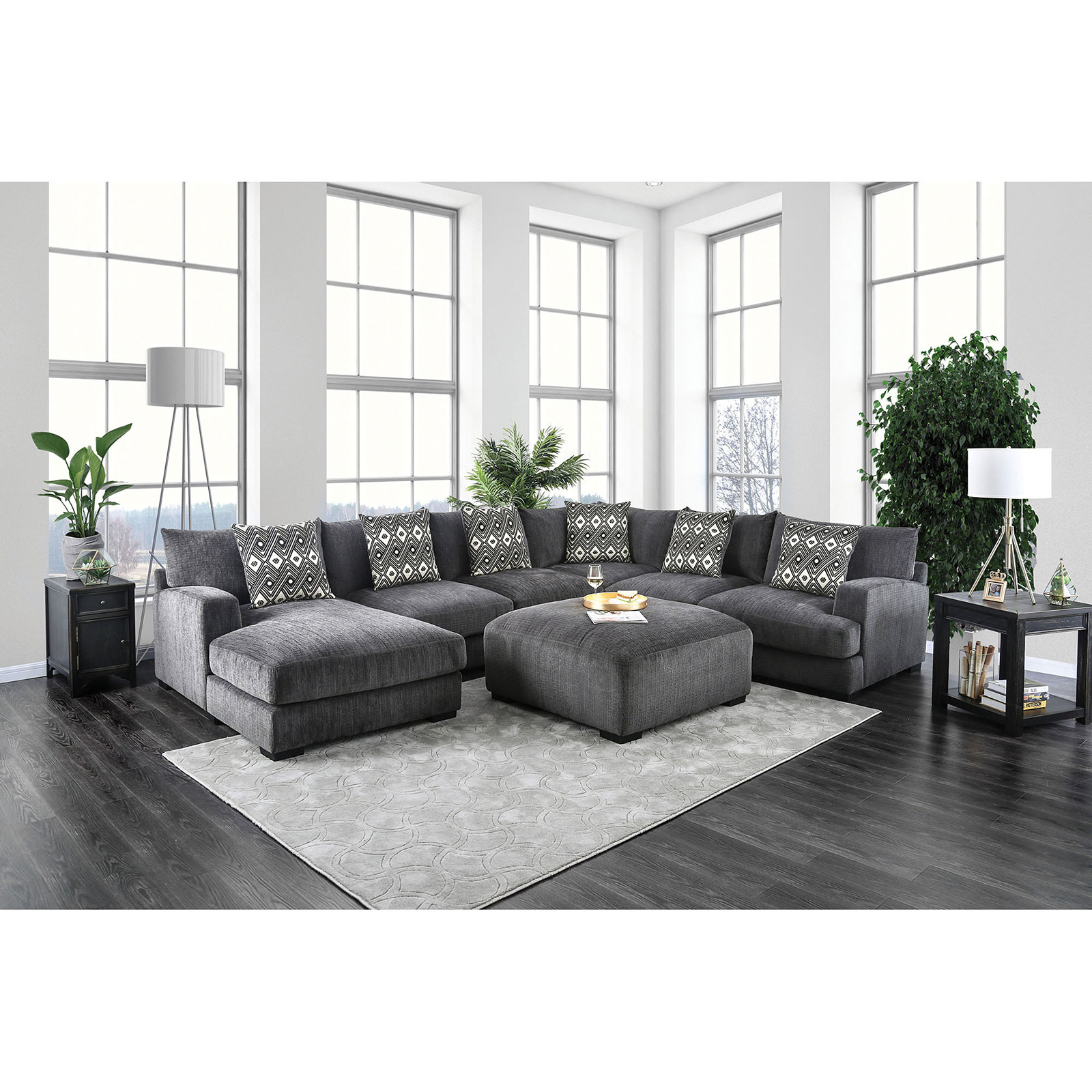 coffee table with u shaped sectional