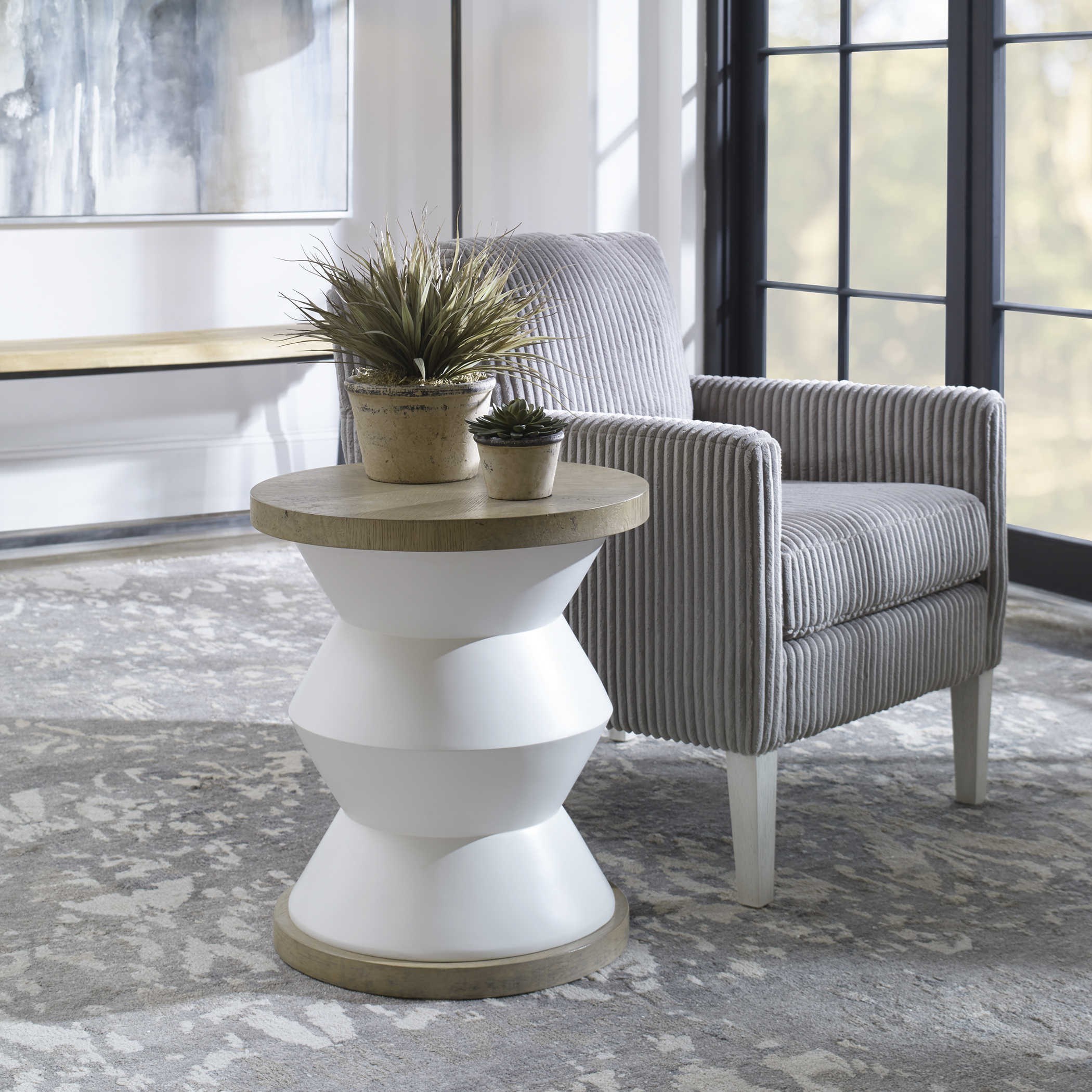 Uttermost Accent Furniture - Occasional Tables Spool Geometric Side Table
