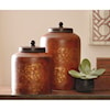 Ashley Furniture Signature Design Accents Odalis Orange/Tan Jar