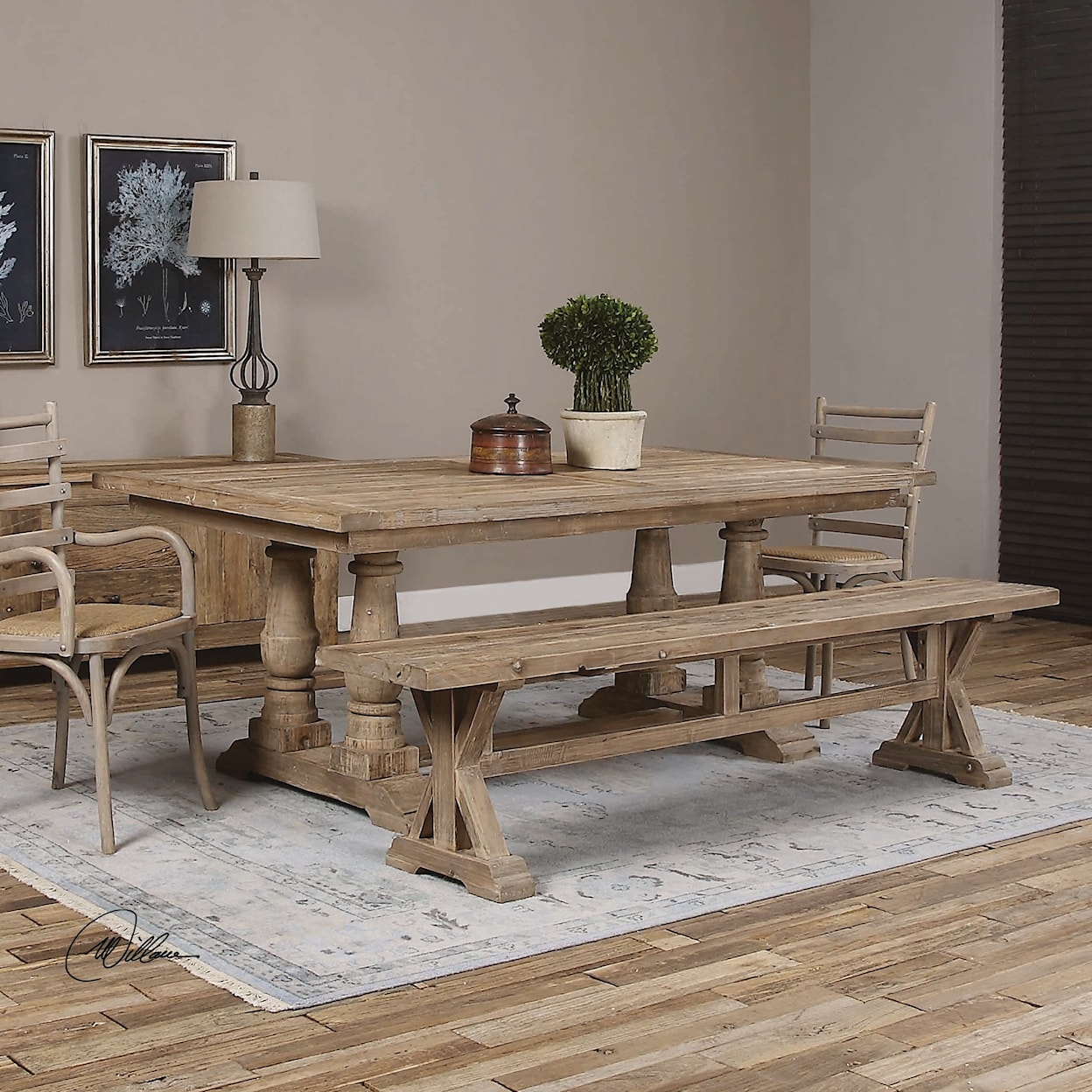 Uttermost Accent Furniture Stratford  Salvaged Wood Dining Table