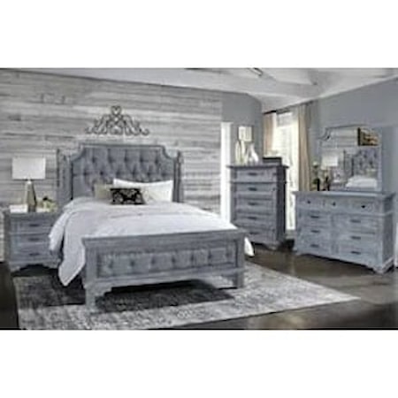 4-Piece Upholstered King Panel Bedroom Set