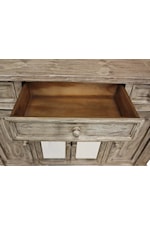 Cottage Creek Furniture Santa Fe Rustic 62" Console with Mirrored Glass Doors