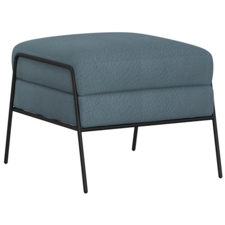 Upholstered Ottoman with Metal Base