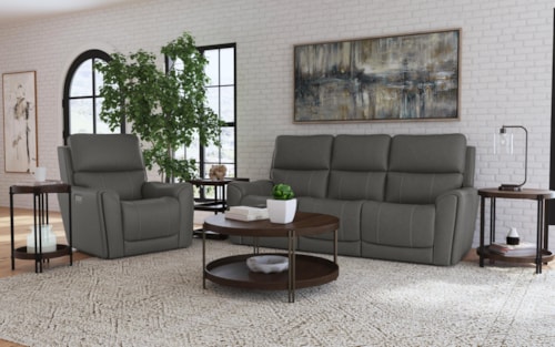 Transitional 2-Piece Power Reclining Living Room Set