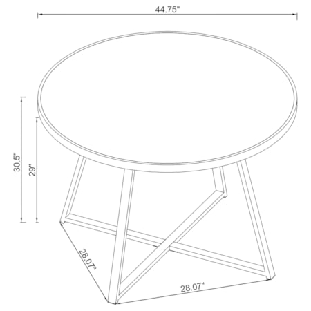 Jillian 45-inch Mirror Top Dining Table