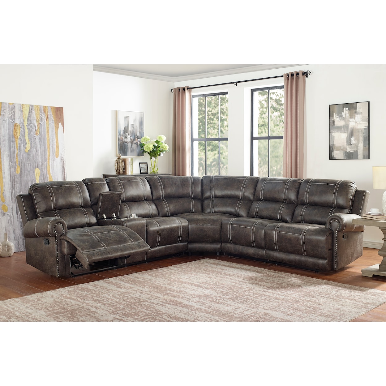 New Classic Furniture Calhoun Power Reclining Sectional Sofa