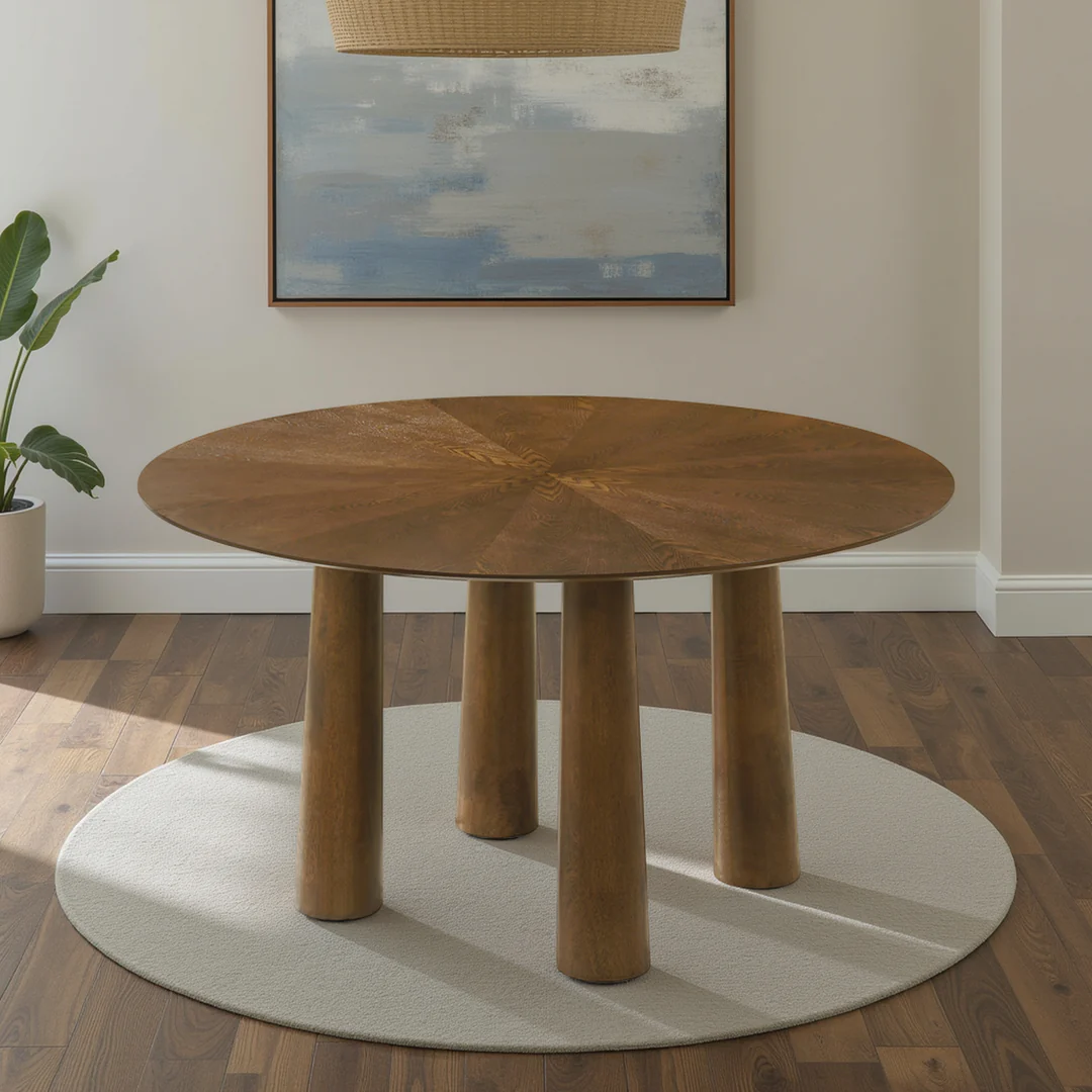 Armen Living Klarissa 54" Round Wooden Dining Table