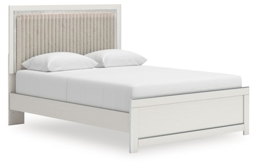 Queen Upholstered Panel Platform Bed
