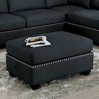 Transitional Ottoman with Nailhead Trim