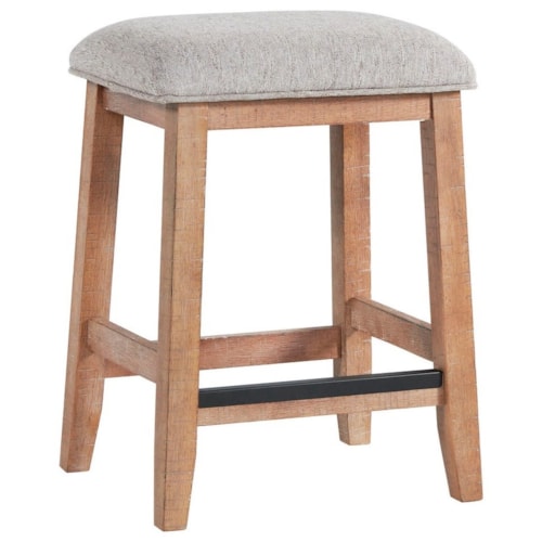 Farmhouse Backless Counter Height Stool with Upholstered Seat