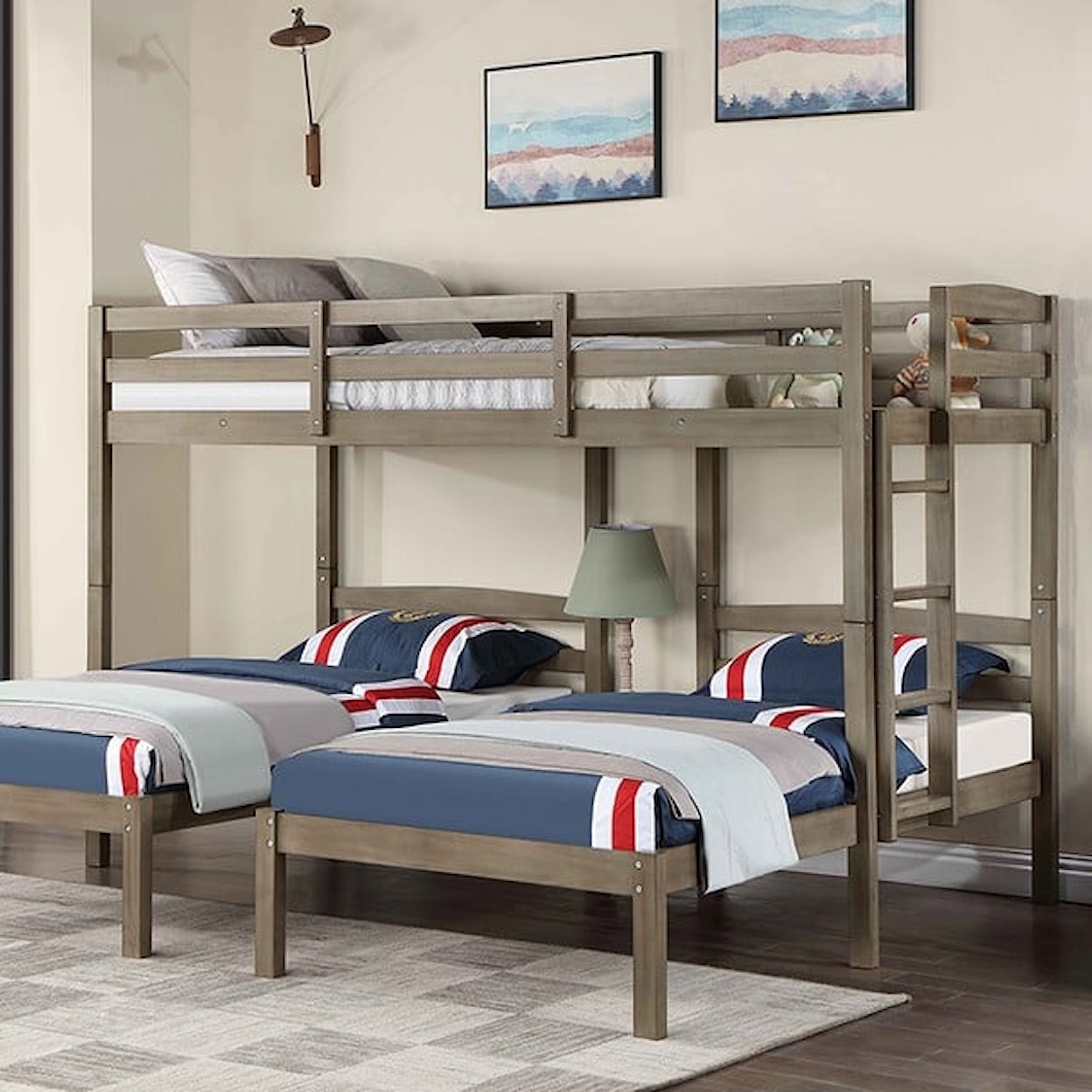 Furniture of America - FOA HORTENSE Triple Twin Bunk Bed