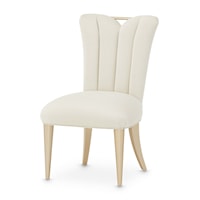 Transitional Upholstered Dining Side Chair with Channel Tufting