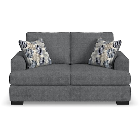 Casual Extra Large Loveseat with Accent Pillows