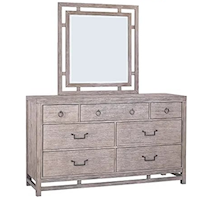 Transitional Dresser & Mirror Set