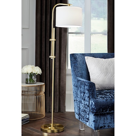 Baronvale Brass Finish Metal Floor Lamp