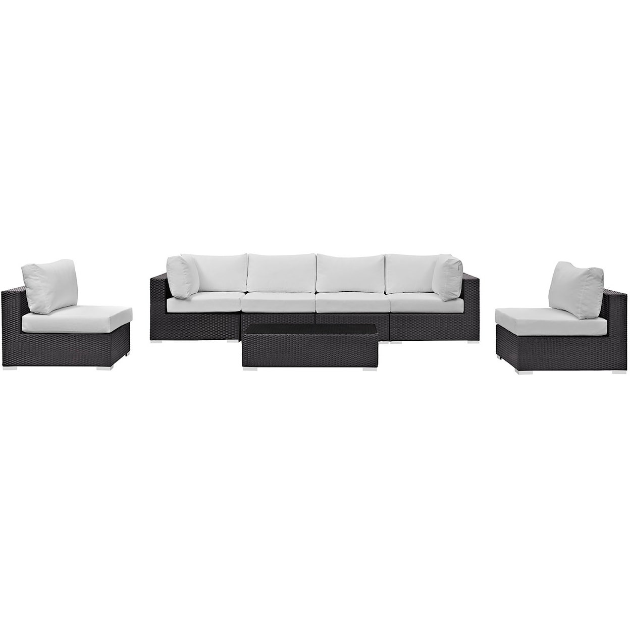 Modway Convene Outdoor 7 Piece Sectional Set