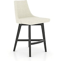 Mid-Century Modern Upholstered Swivel Stool