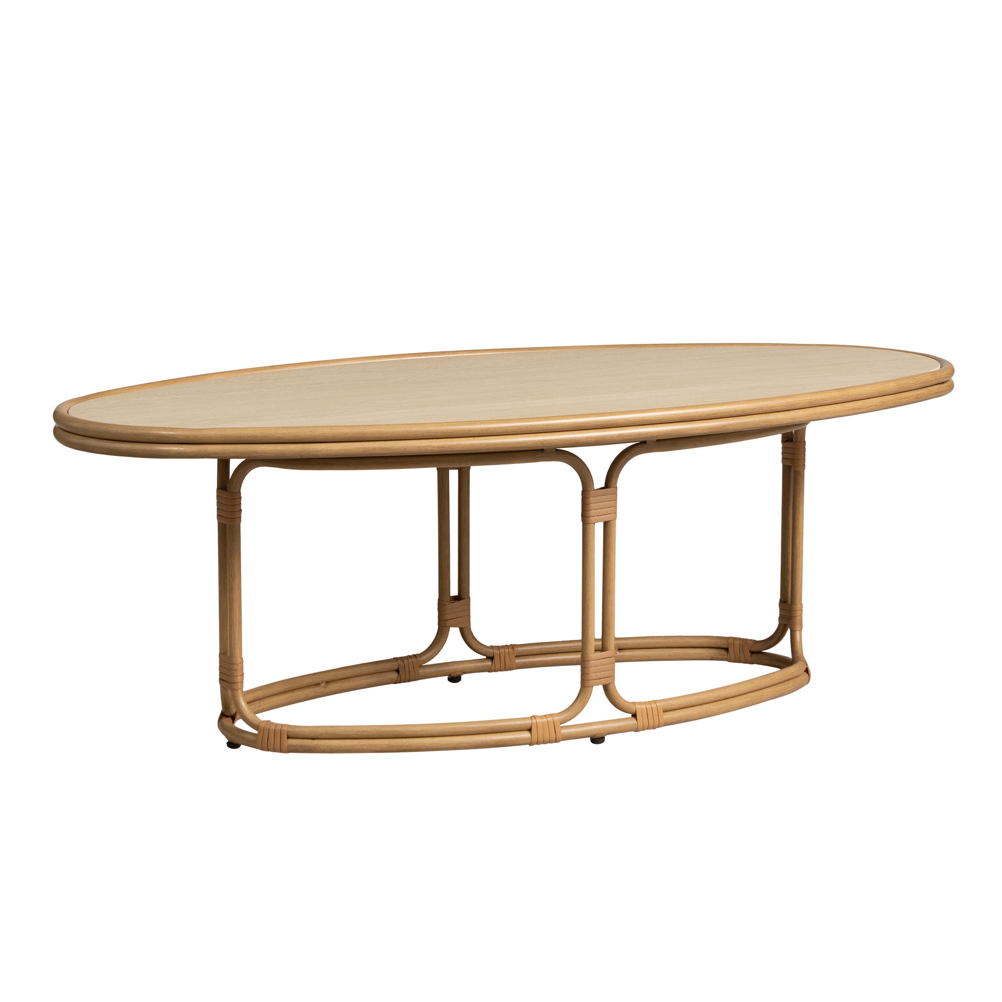 50" Oval Stone-Top Cocktail Table