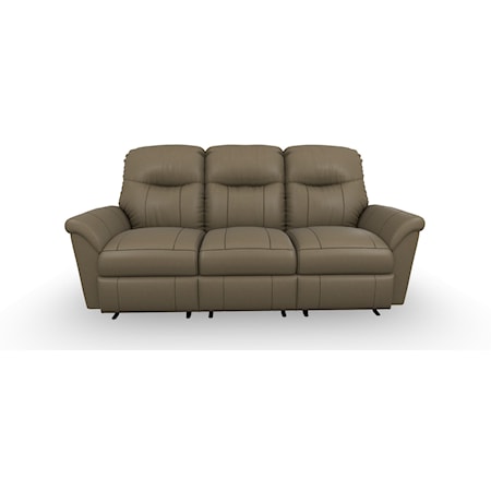 Casual Power Reclining Space Saver Sofa with Power Headrests