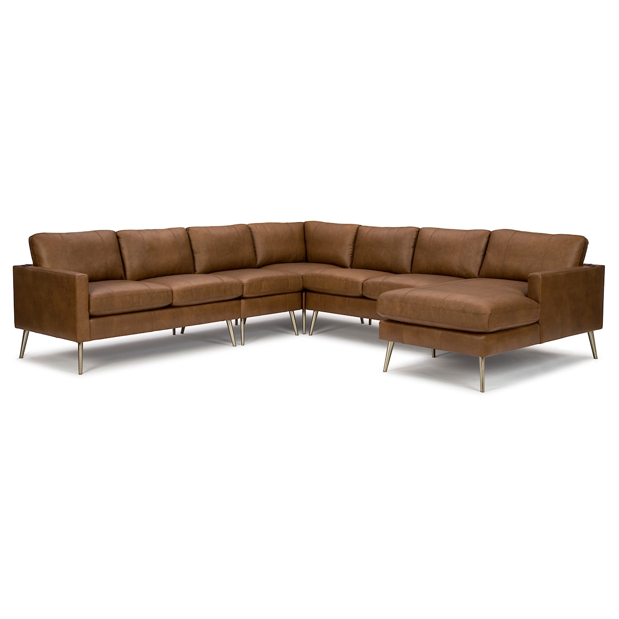 Best Home Furnishings Trafton Leather 6-Seat Sectional Sofa w/ Chaise