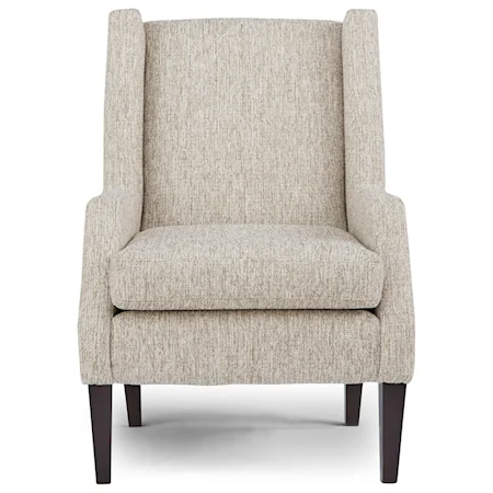 Transitional Club Chair with Wing Back