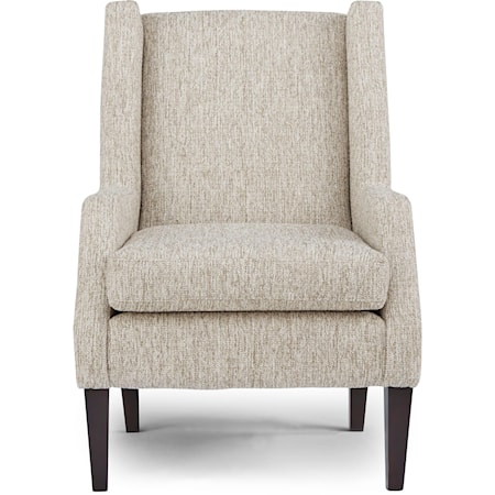 Transitional Club Chair with Wing Back