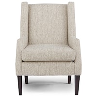 Transitional Club Chair with Wing Back