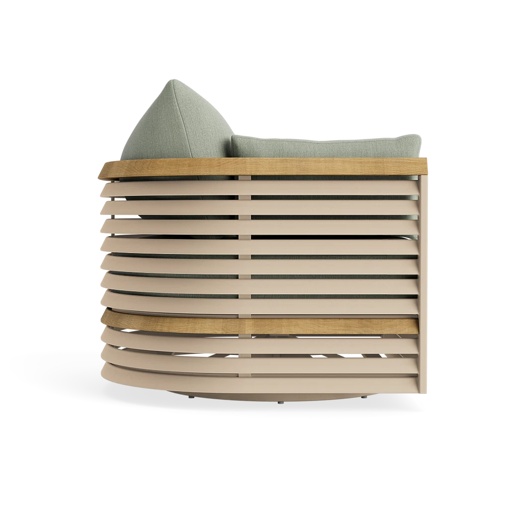 Slatted Swivel Lounge Chair