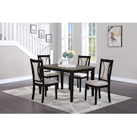 Farmhouse 5-Piece Dining Set with Two Tone Finish